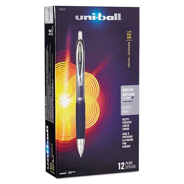 Uni-Ball Black Retractable Gel Pens